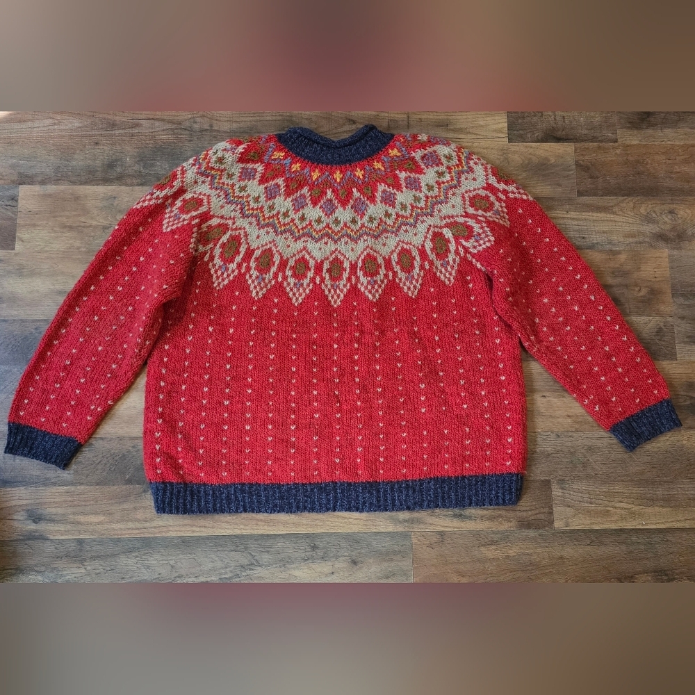 Claudia D. Women's Vintage Red Turtleneck Wool Blend Pullover Sweater Size XL - Picture 8 of 8